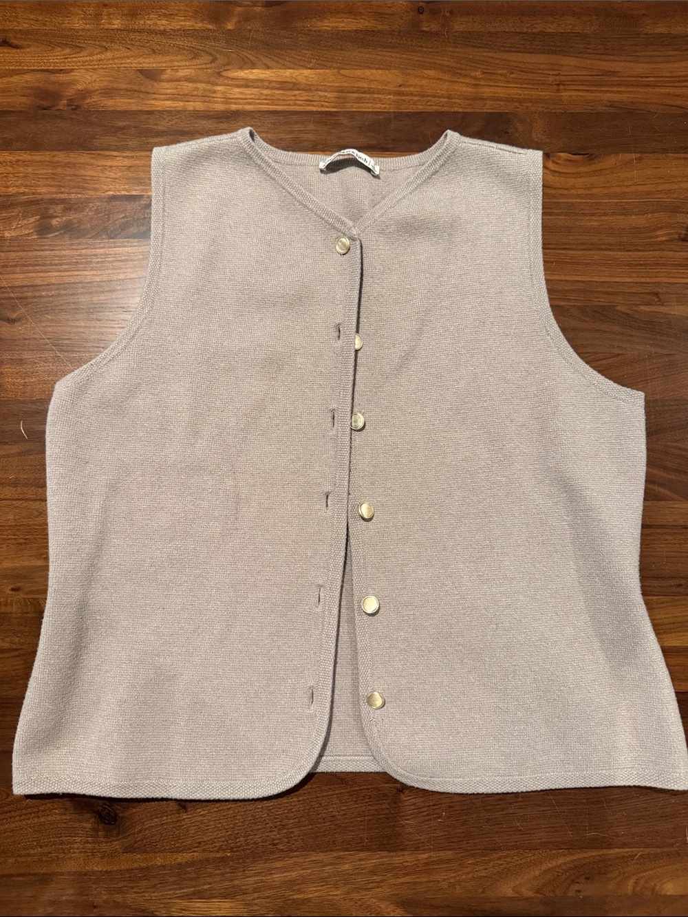 Abercrombie & Fitch Taupe Button-Front Knit Vest